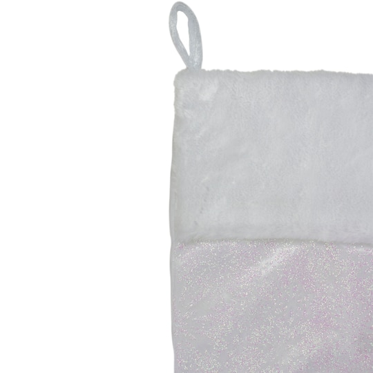 20.5" Iridescent Glitter Snowflake Stocking